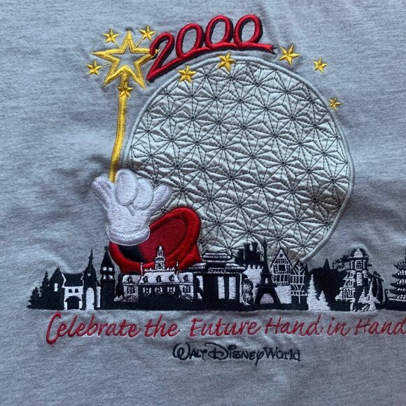 Disney EPCOT 2000 Embroidered Tee Size L Vintage - Picture 4 of 11